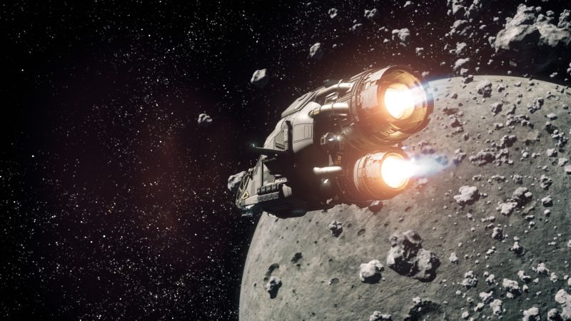 File:Drake Herald fleeing pirates within the Yela asteroid belt.jpg